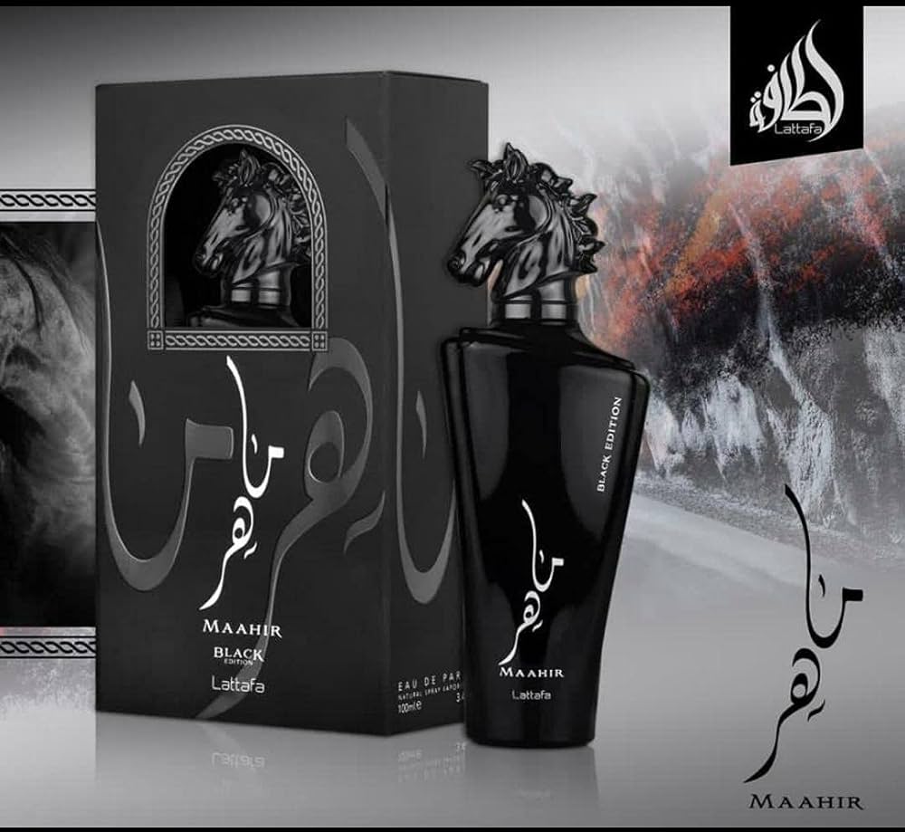 Maahir Black Edition de Lattafa 3.4fl Oz, 100ml