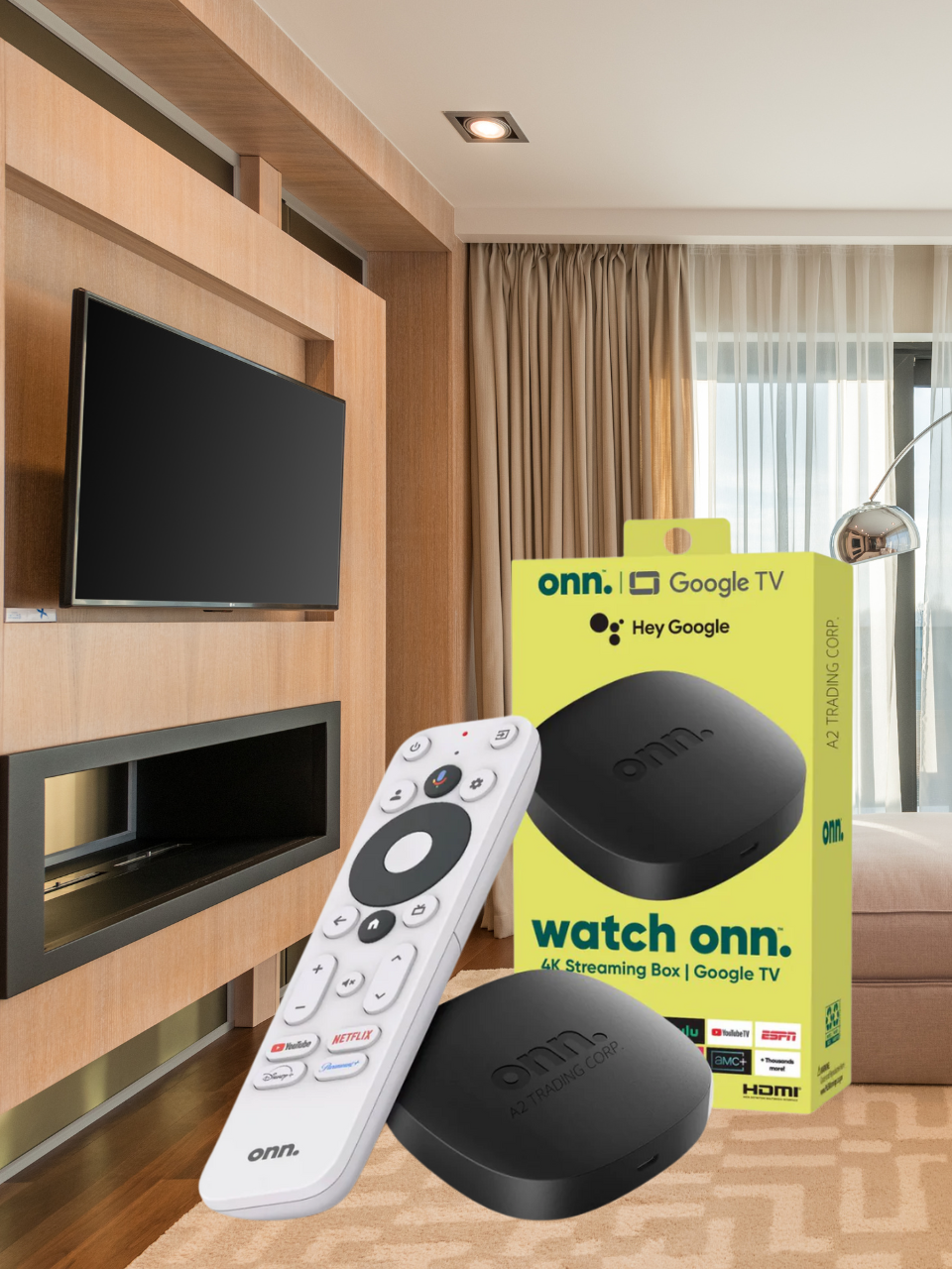 Onn TV Dispositivo de transmisión Android TV 4K UHD