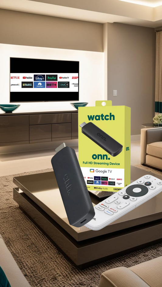 Onn TV FHD Streaming Stick Con Google TV Color Negro